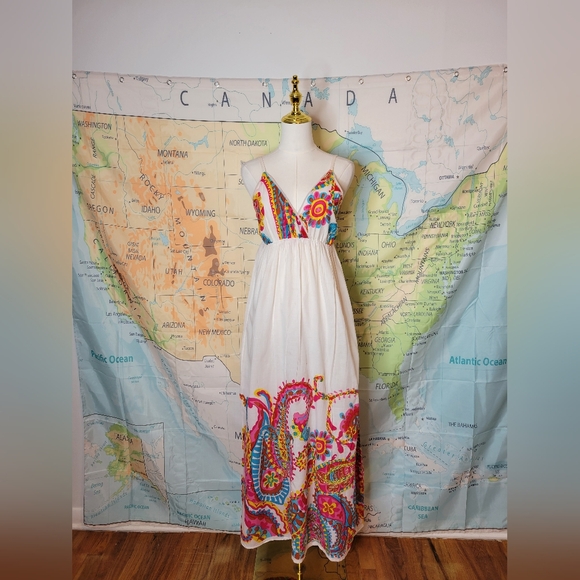 Bhag's Boho Dresses & Skirts - Bhag's Boho Colorful Paisley Maxi Dress Size M/L